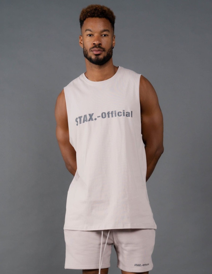 Men STAX T-Shirts & Vests | Drip 21 Mens Tank Sandstone