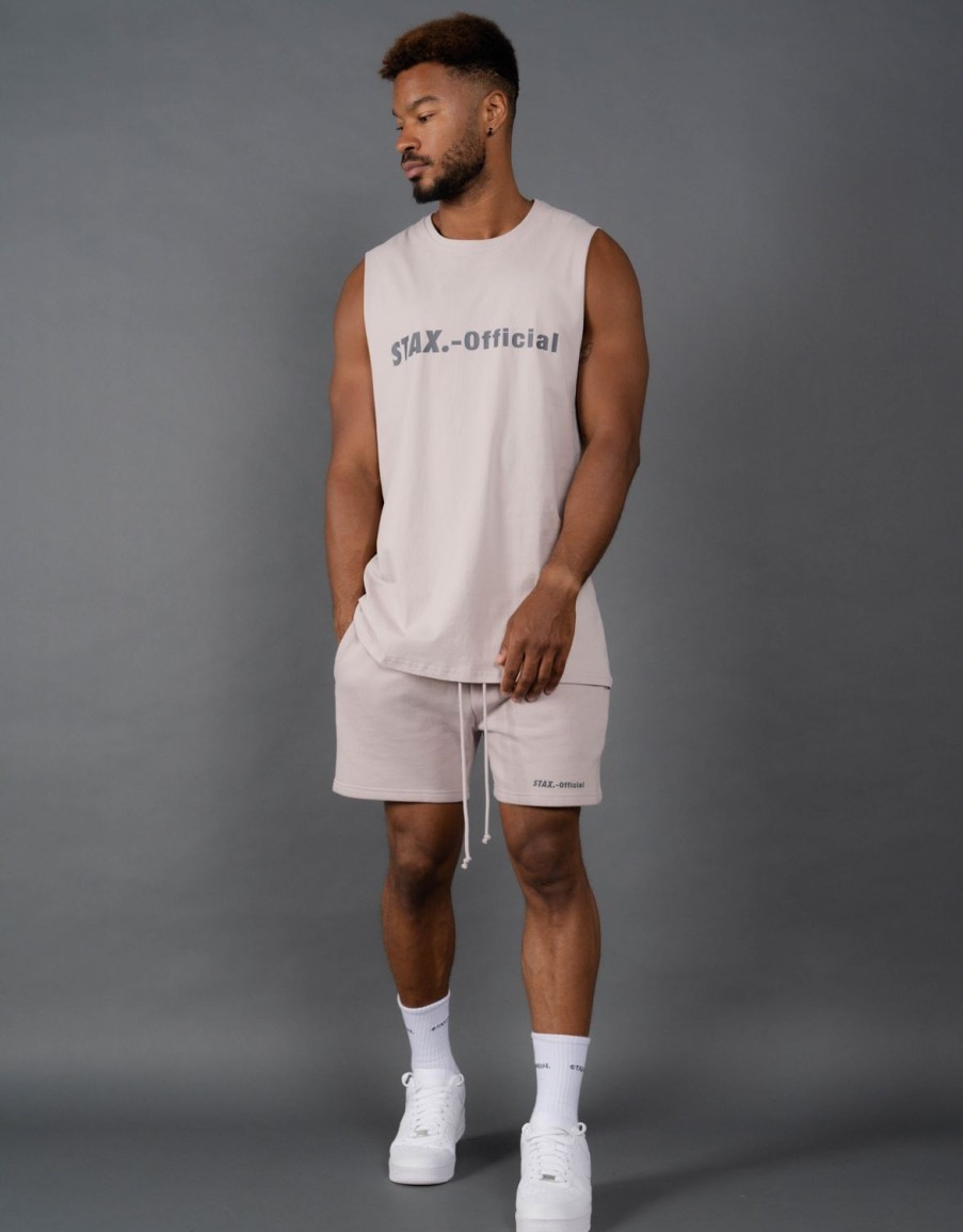 Men STAX T-Shirts & Vests | Drip 21 Mens Tank Sandstone