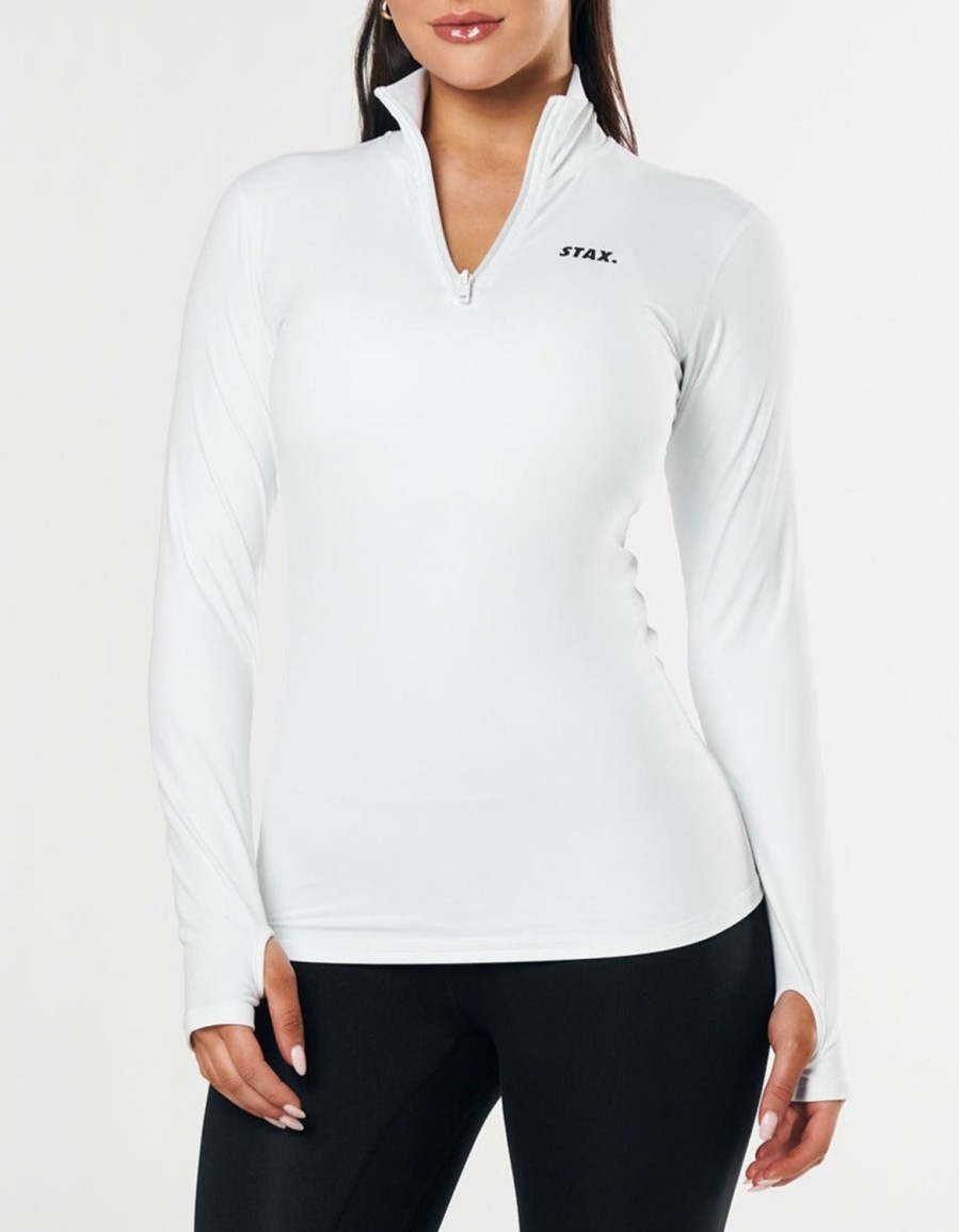 Women STAX Long Sleeve Tops | Long Sleeve Body Top Nandex White