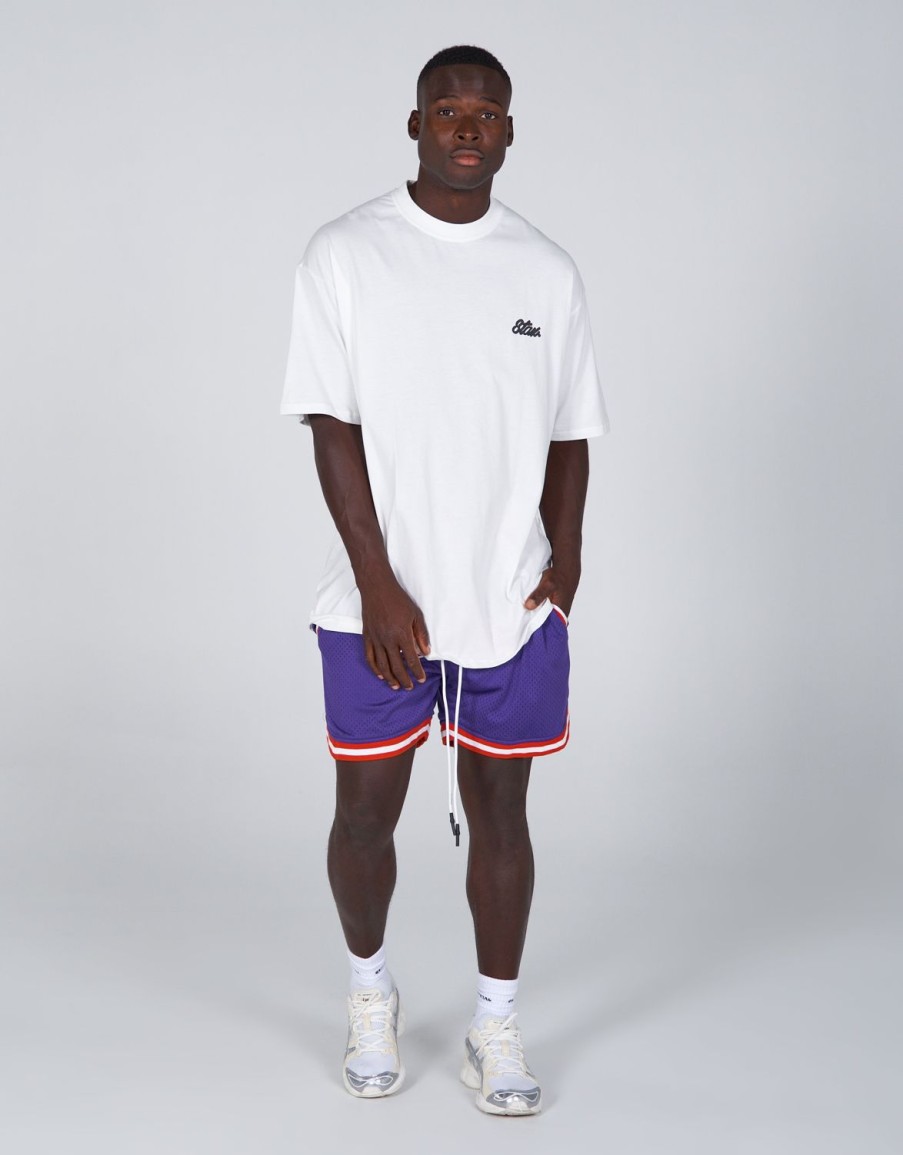 Men STAX T-Shirts & Vests | Court Drip Basketball Tee White & Black