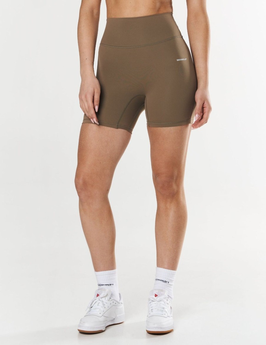 Women STAX Shorts | Midi Biker Shorts Nandex Brown