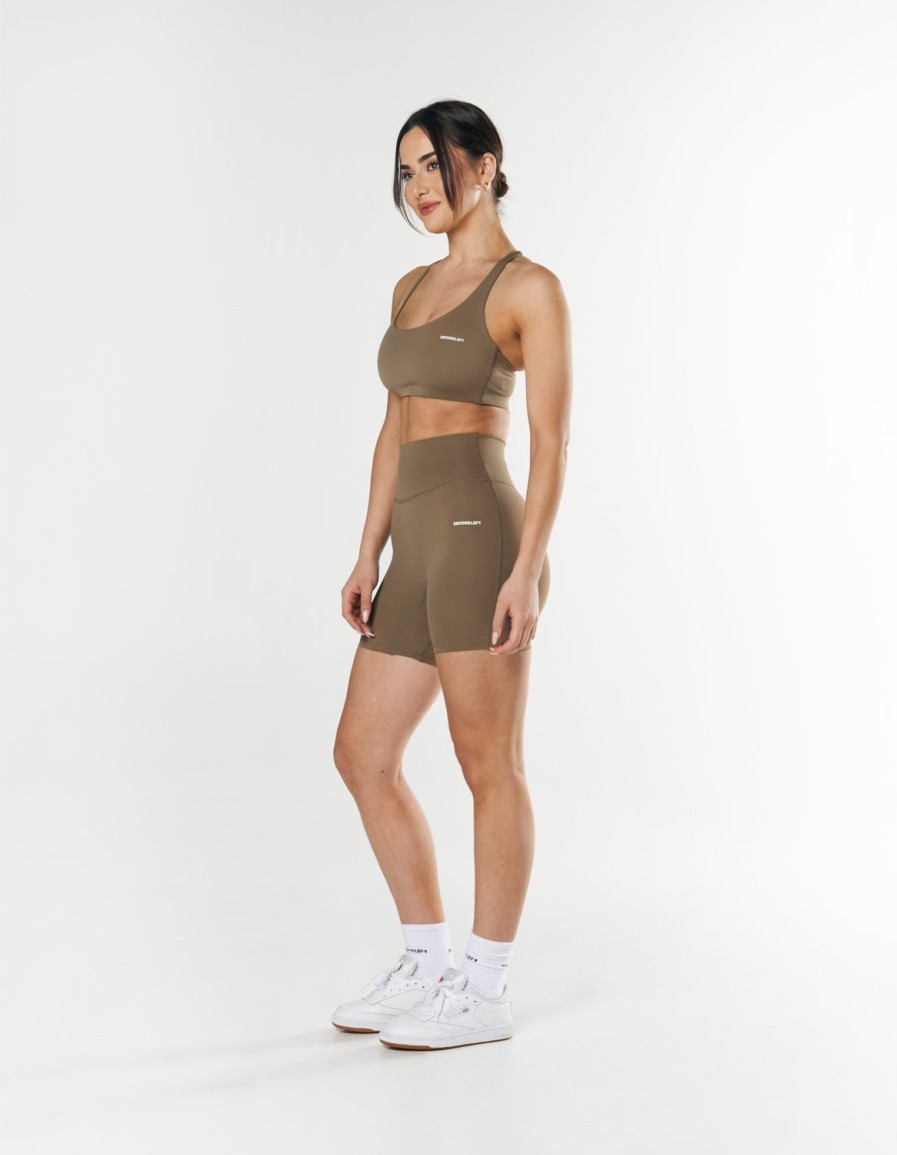 Women STAX Shorts | Midi Biker Shorts Nandex Brown