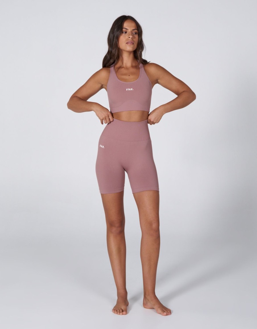 Women STAX Shorts | Premium Seamless Favourites Midi Bike Shorts Dusty Rose