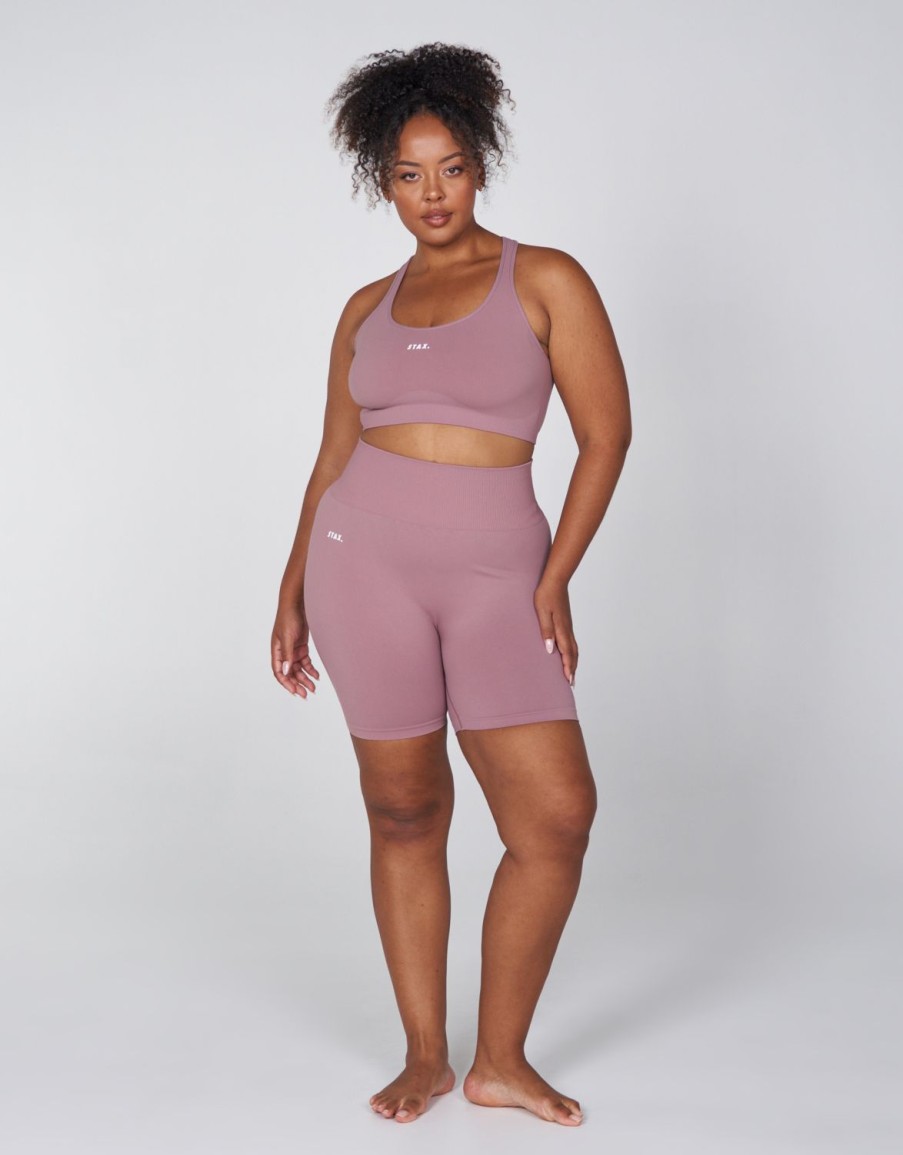 Women STAX Shorts | Premium Seamless Favourites Midi Bike Shorts Dusty Rose