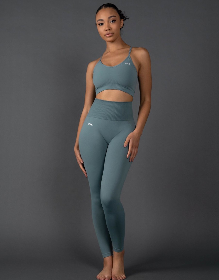 Women STAX Sports Bras & Crop Tops | Premium Seamless Strappy Crop V5.1 Mist