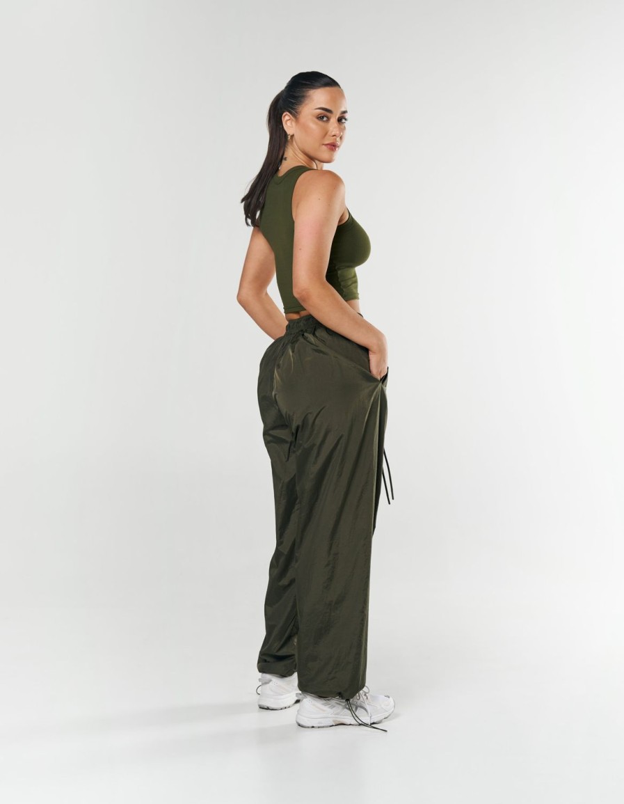 Women STAX Pants | Parachute Pants Khaki