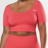 Women STAX Sports Bras & Crop Tops | Premium Seamless Scoop Tee Pink