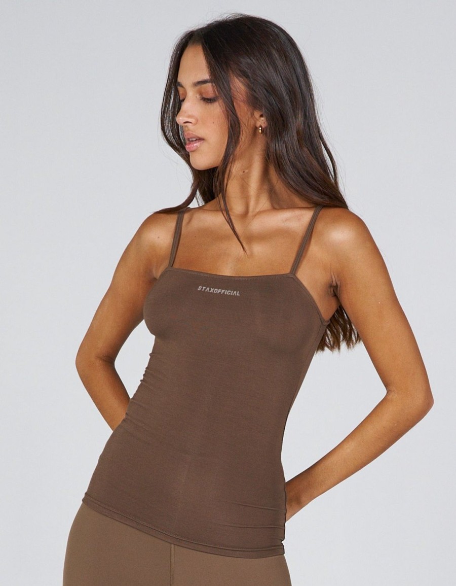 Women STAX Tanks & Singlets | Aw Sahara Singlet Tuscan (Brown)