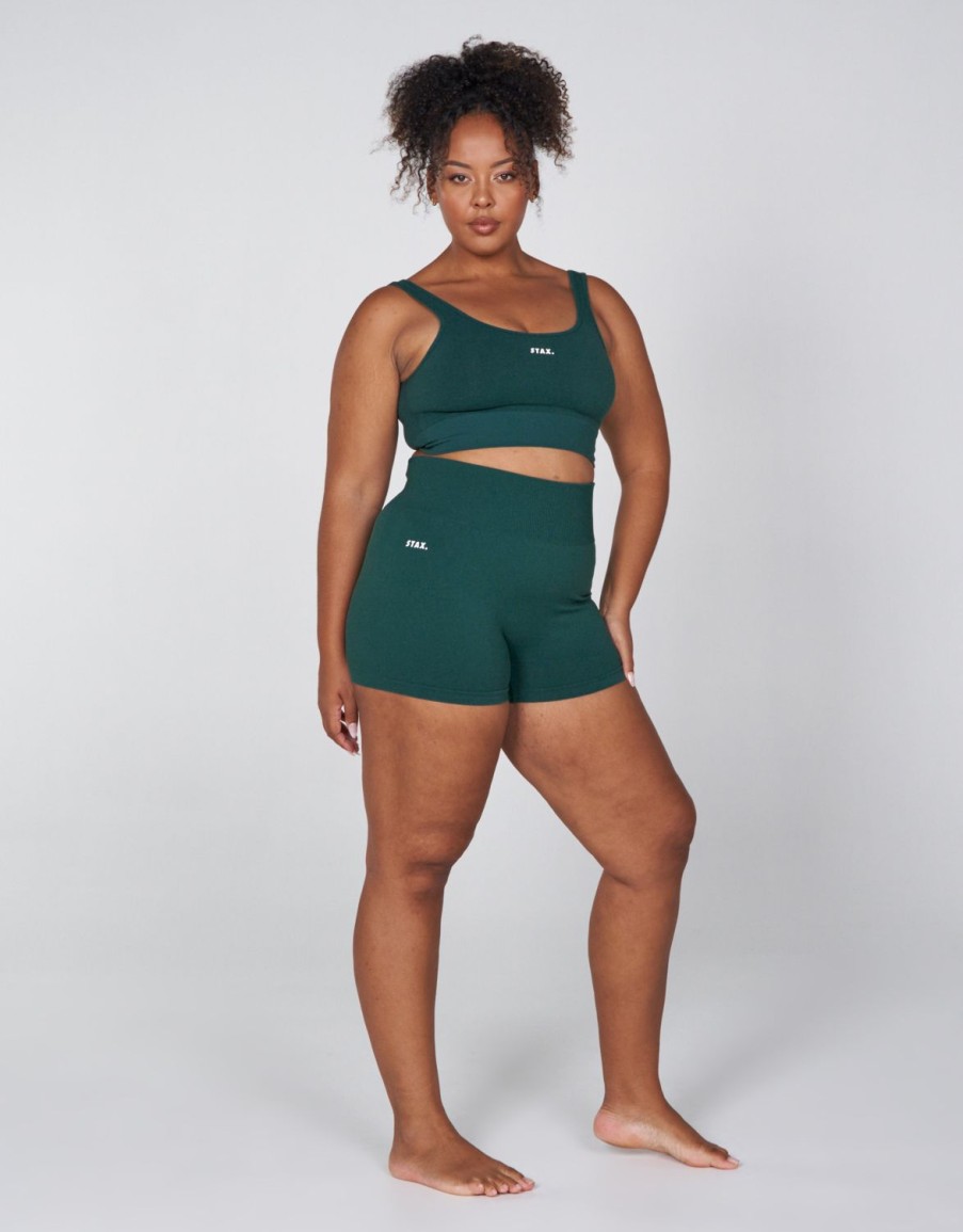 Women STAX Shorts | Premium Seamless Favourites Mini Bike Shorts Pine