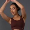 Women STAX Sports Bras & Crop Tops | Premium Seamless Low Back Crop Lounge V5.1 Umber