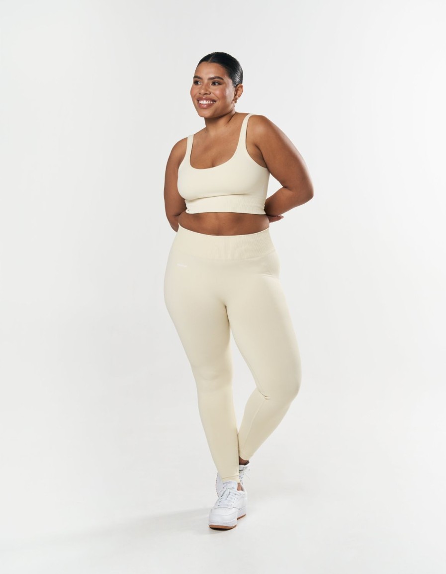 Women STAX Sports Bras & Crop Tops | Seamless Low Back Crop Butter