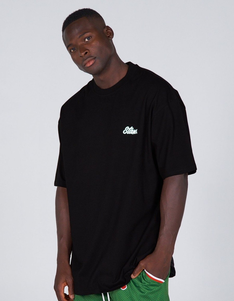 Men STAX T-Shirts & Vests | Court Drip Basketball Tee Black & Green