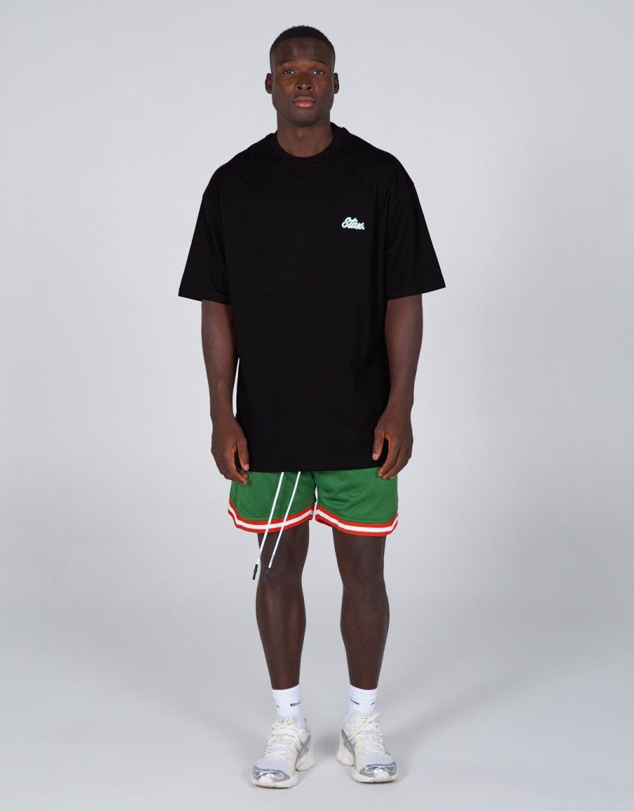 Men STAX T-Shirts & Vests | Court Drip Basketball Tee Black & Green