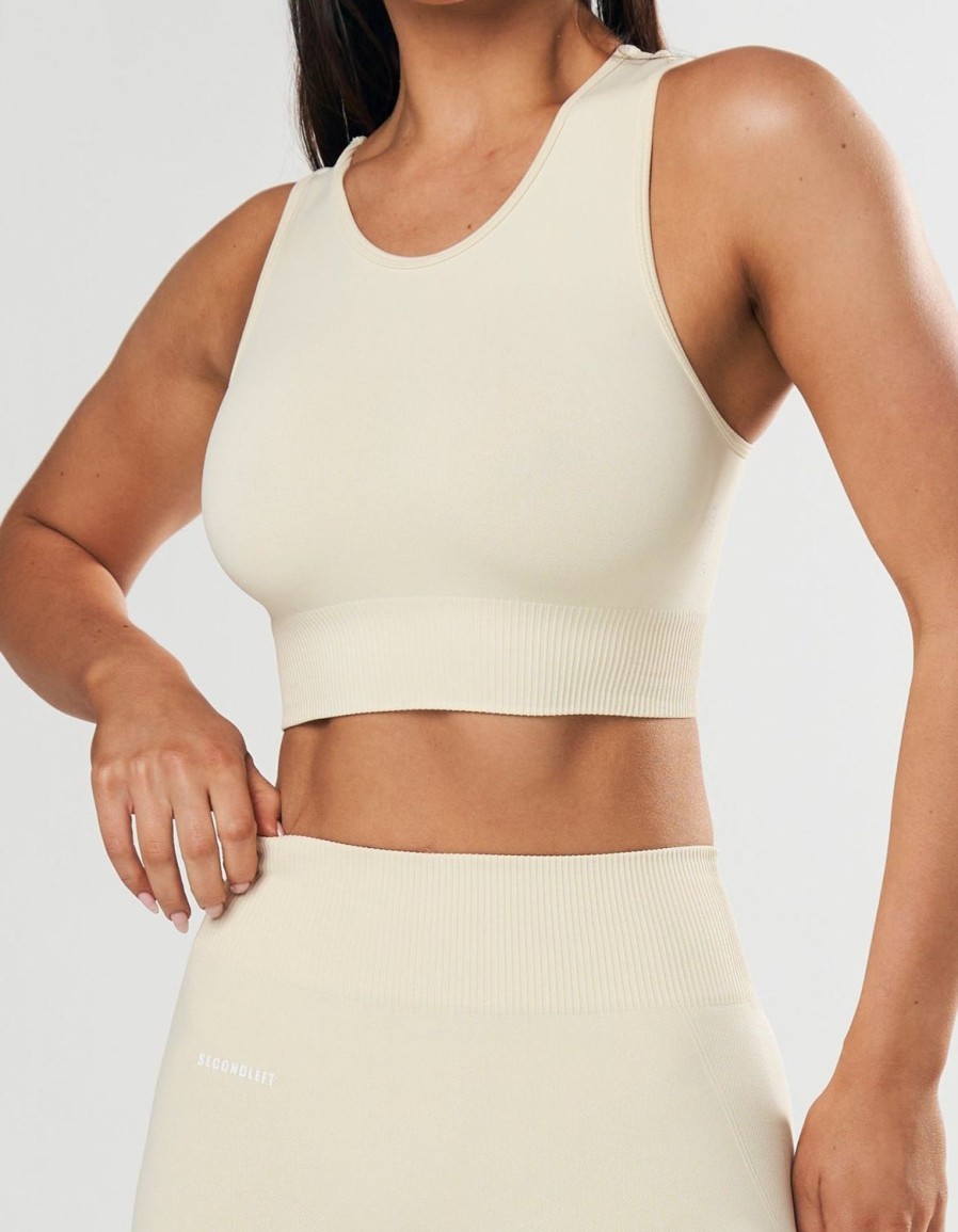 Women STAX Tanks & Singlets | Seamless Cropped Singlet Butter