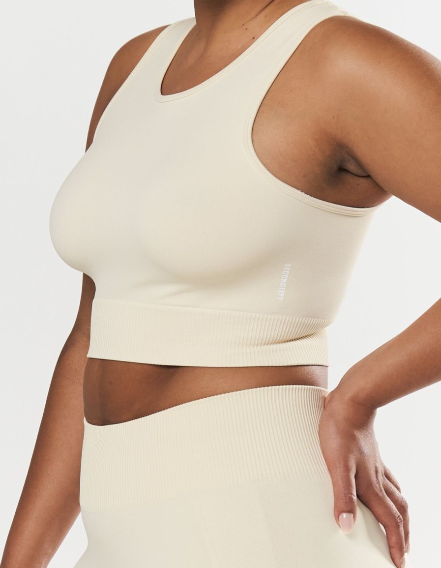 Women STAX Tanks & Singlets | Seamless Cropped Singlet Butter