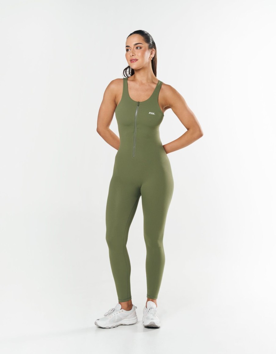 Women STAX Bodysuits | Full Length Bodysuit Nandex Khaki