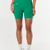 Women STAX Shorts | Premium Seamless Midi Bike Shorts Green