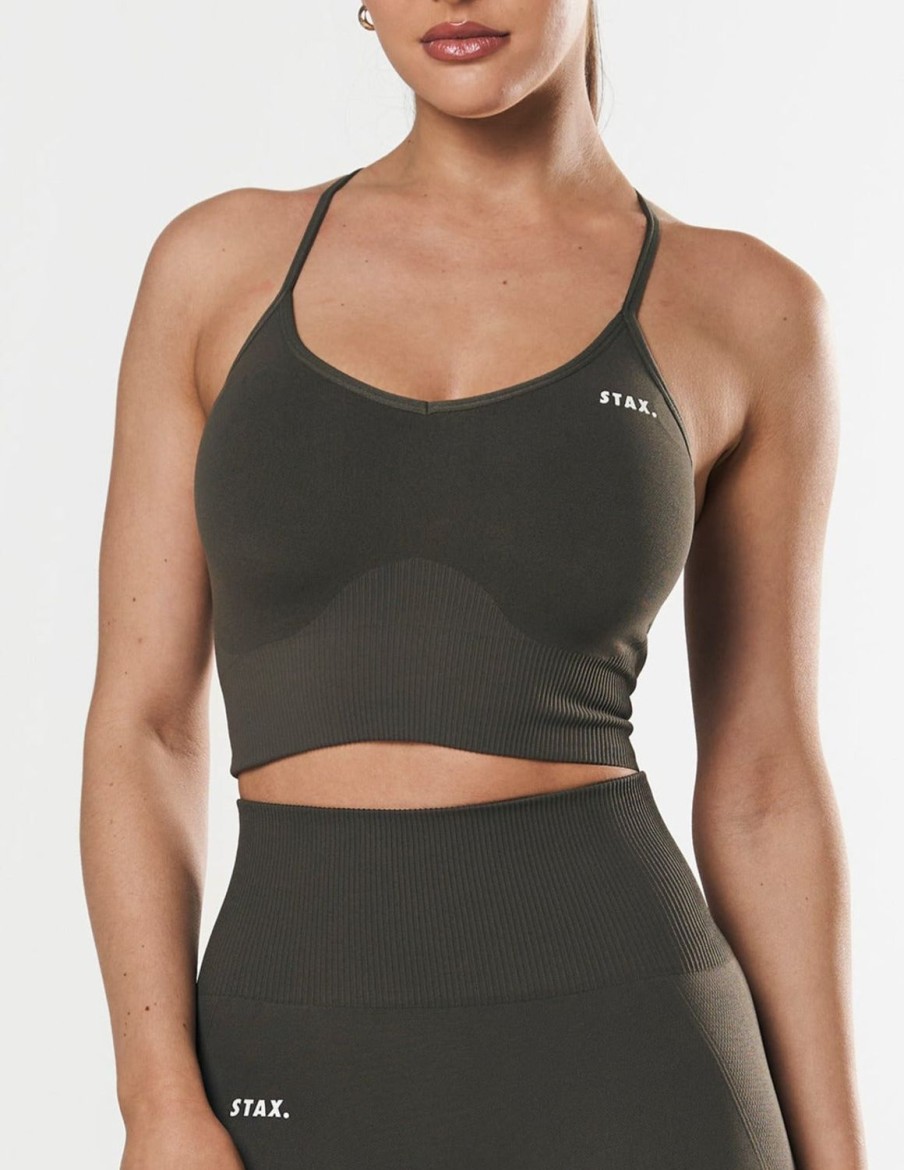 Women STAX Sports Bras & Crop Tops | Premium Seamless Strappy Crop Dovetail