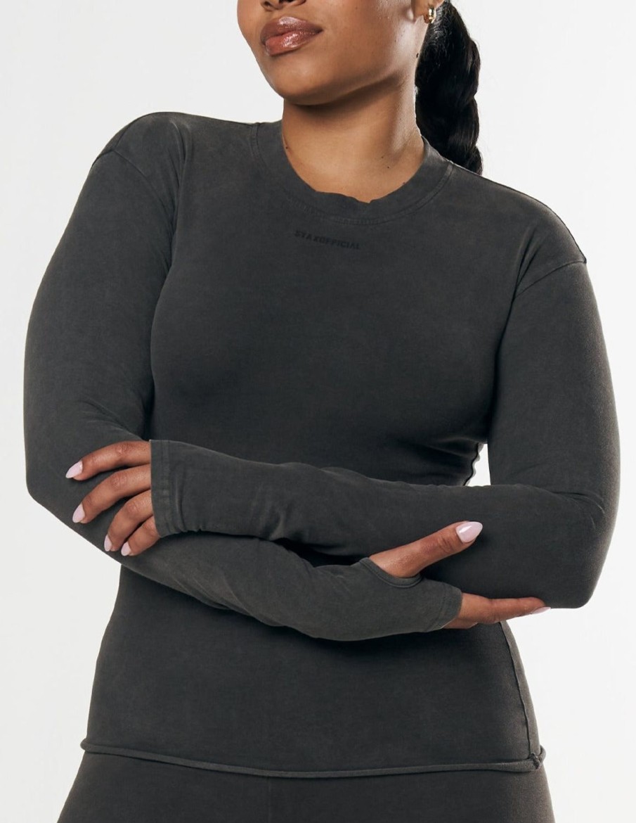 Women STAX Long Sleeve Tops | Oos Long Sleeve Ash