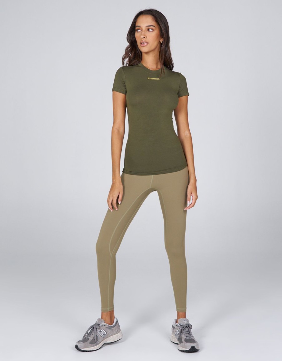 Women STAX Tanks & Singlets | Aw Womens Tee Oryx (Olive)