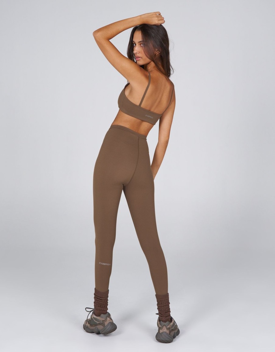 Women STAX Sports Bras & Crop Tops | Aw Desert Crop Tuscan (Brown)