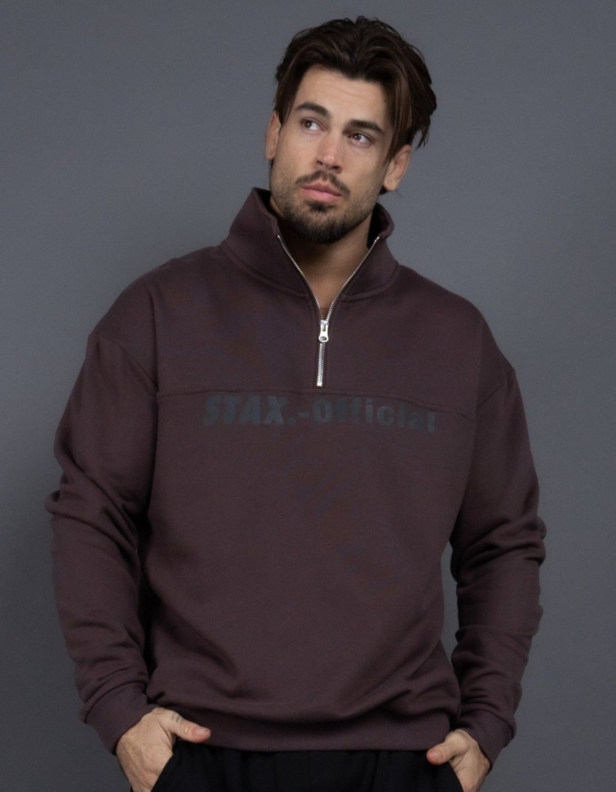 Men STAX Hoodies & Sweatshirts | Drip 21 Mens Crew Dark Earth