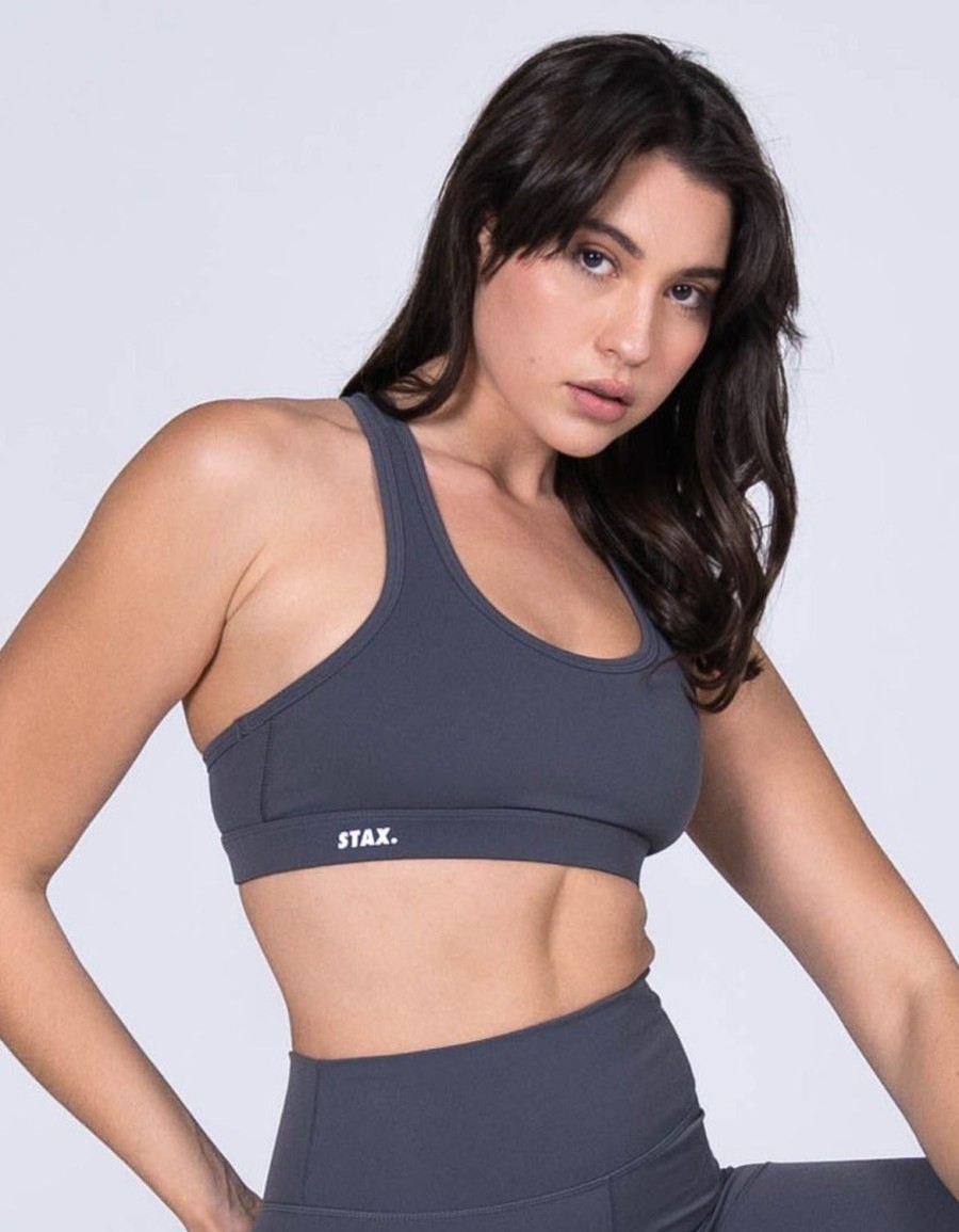 Women STAX Sports Bras & Crop Tops | Classic Crop Nandex Charcoal Grey