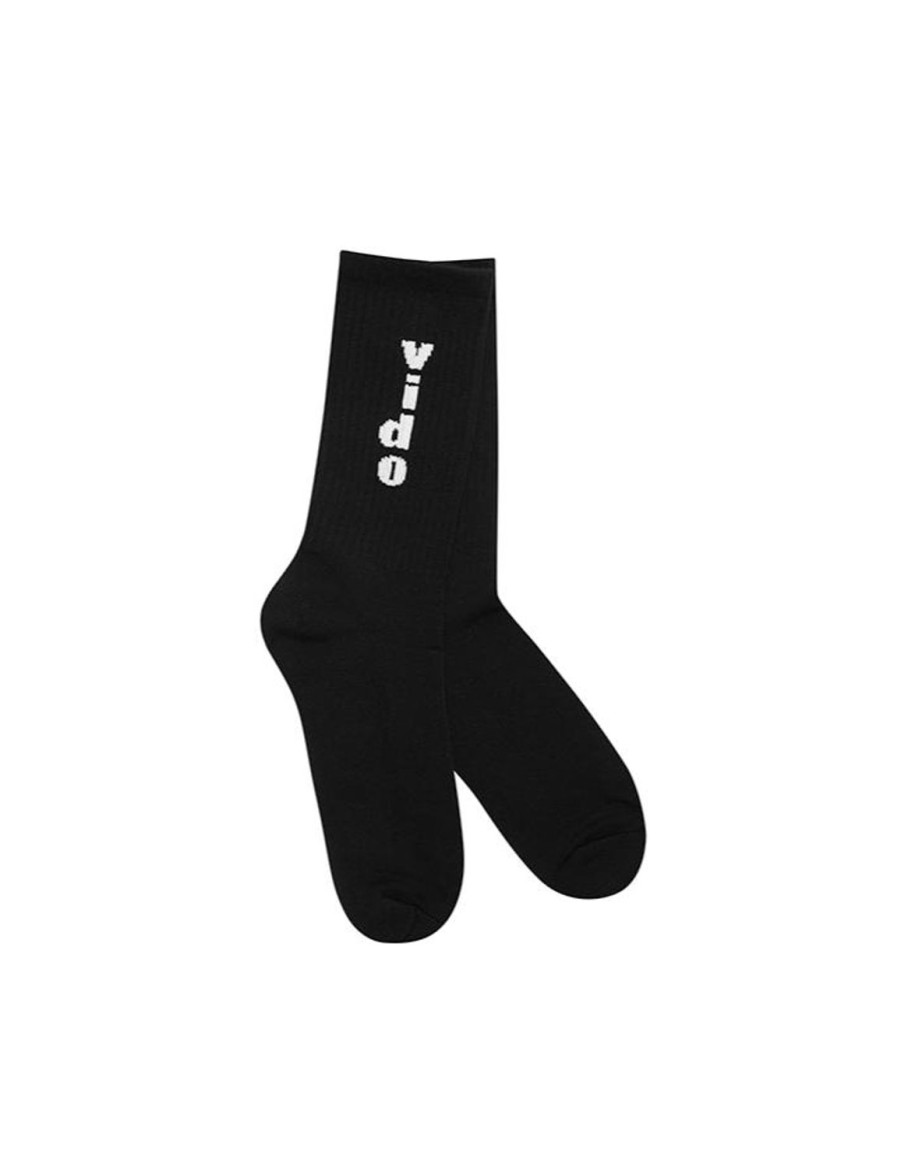 Women STAX Socks | Vido. Unisex Crew Socks Black