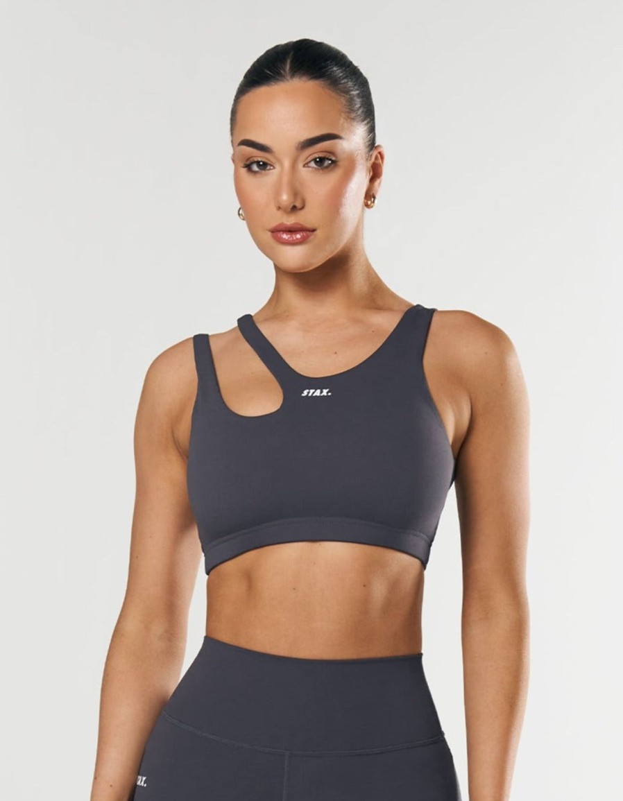 Women STAX Sports Bras & Crop Tops | Flex Crop Nandex Dark Grey