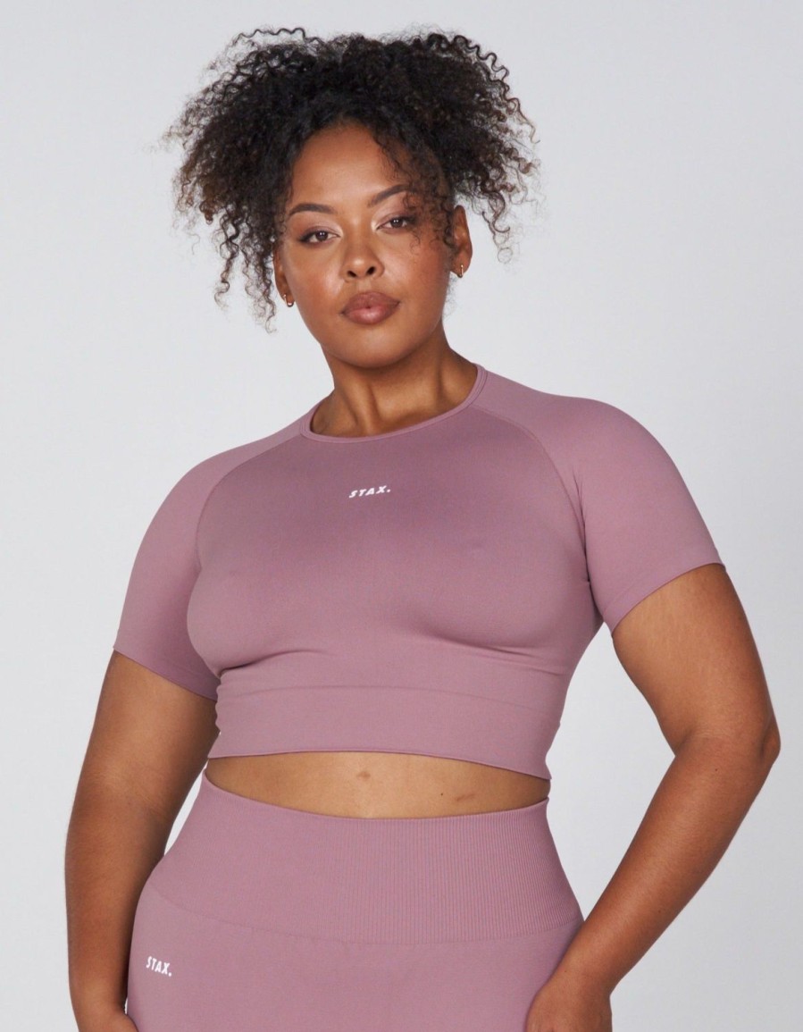 Women STAX Sports Bras & Crop Tops | Premium Seamless Favourites Cropped Tee Dusty Rose