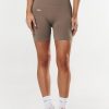 Women STAX Shorts | Premium Seamless Midi Bike Shorts Brown