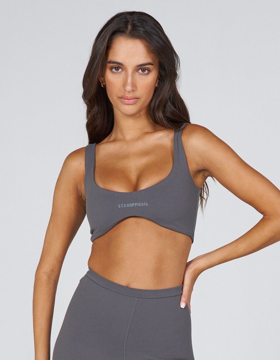 Women STAX Sports Bras & Crop Tops | Aw Canyon Crop Ash (Grey)