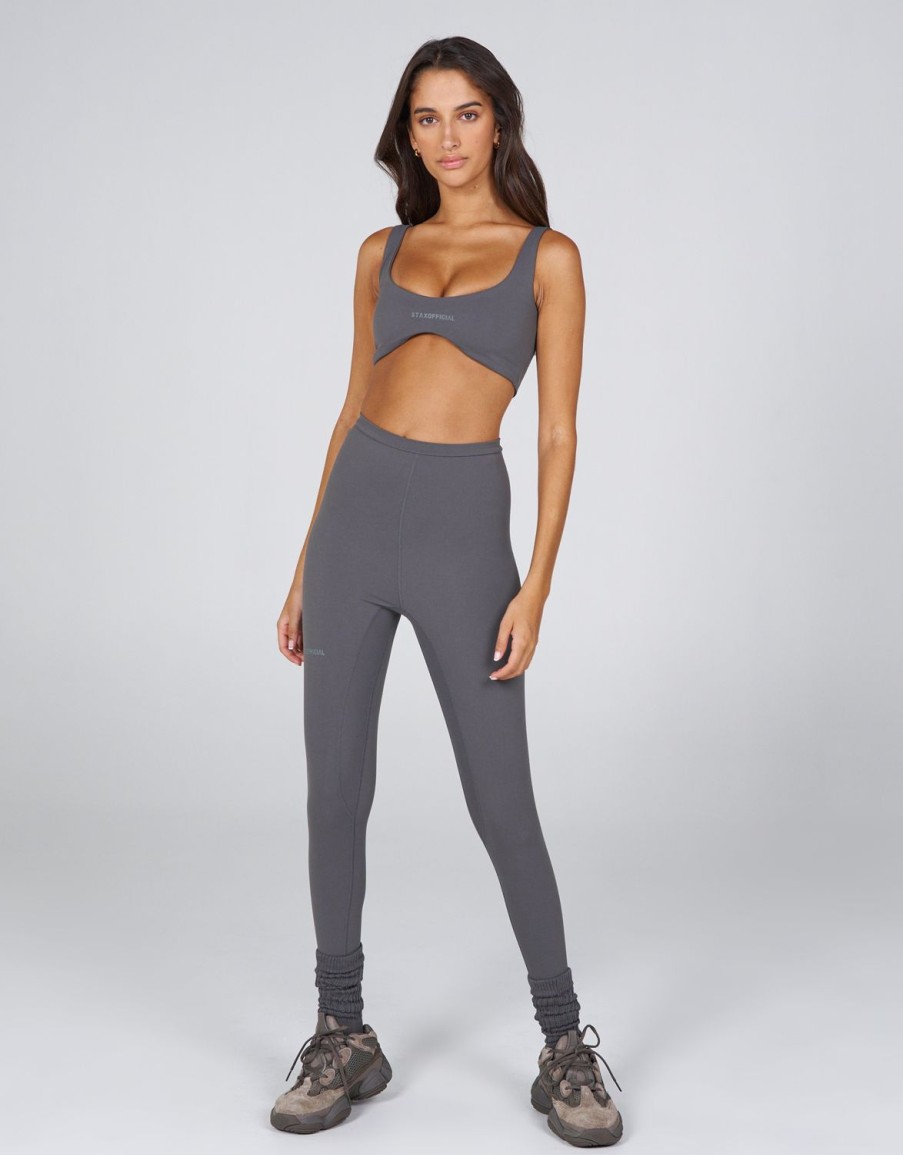 Women STAX Sports Bras & Crop Tops | Aw Canyon Crop Ash (Grey)