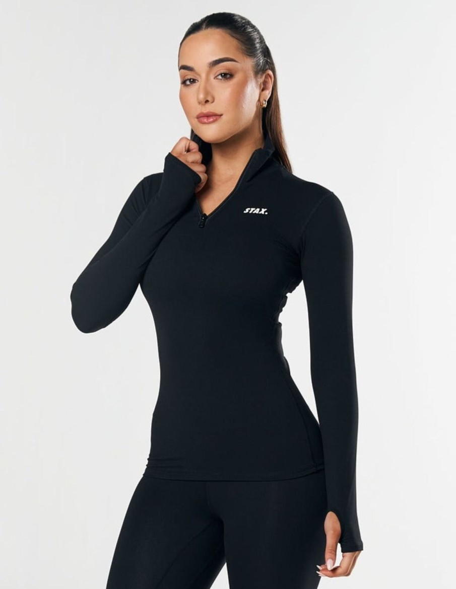 Women STAX Long Sleeve Tops | Long Sleeve Body Top Nandex Black