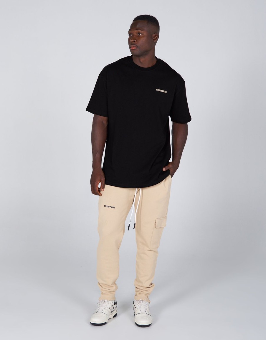 Men STAX Joggers | Mens Fitted Jogger Cream