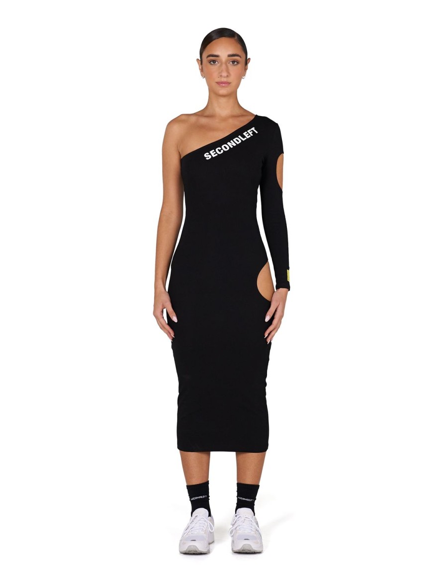 Women STAX Dresses | S1 One Sleeve Dress Black