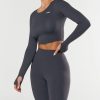 Women STAX Long Sleeve Tops | Scoop Long Sleeve Nandex Dark Grey