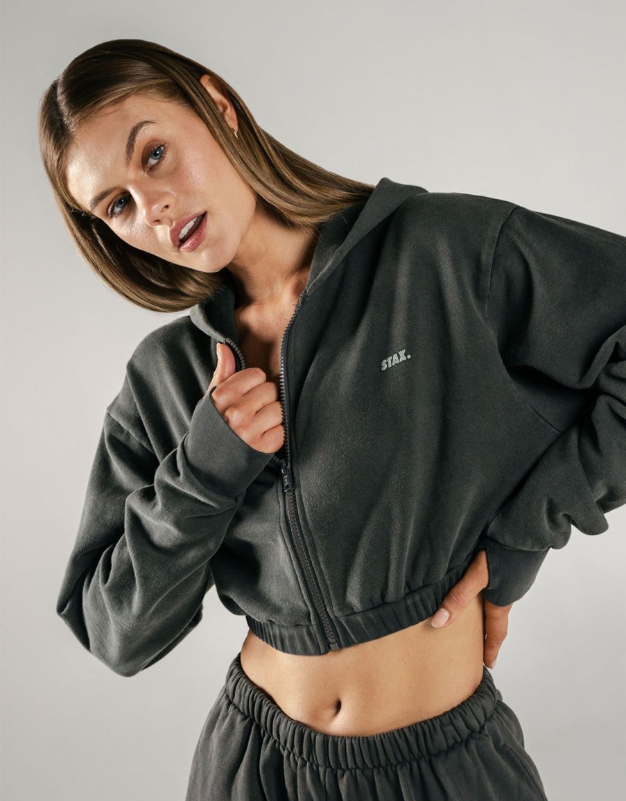 Women STAX Hoodies & Sweaters | W23 Cropped Hoodie Ash