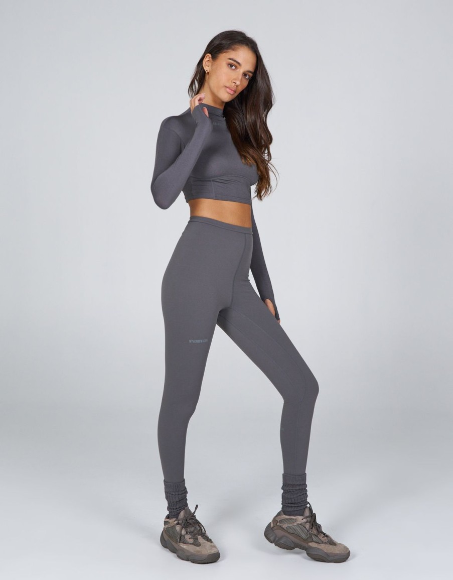 Women STAX Long Sleeve Tops | Aw Ocean Long Sleeve Ash (Grey)