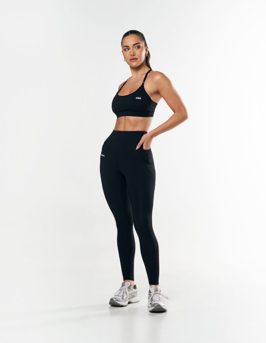 Women STAX Tights & Leggings | Phone Pocket Tights Nandex Black