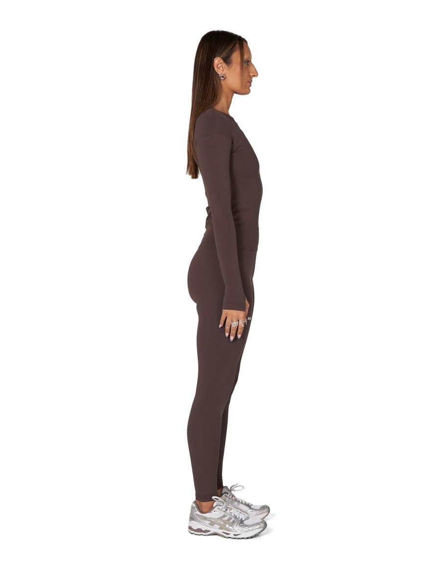 Women STAX Long Sleeve Tops | Sl Bw Long Sleeve Sable Brown