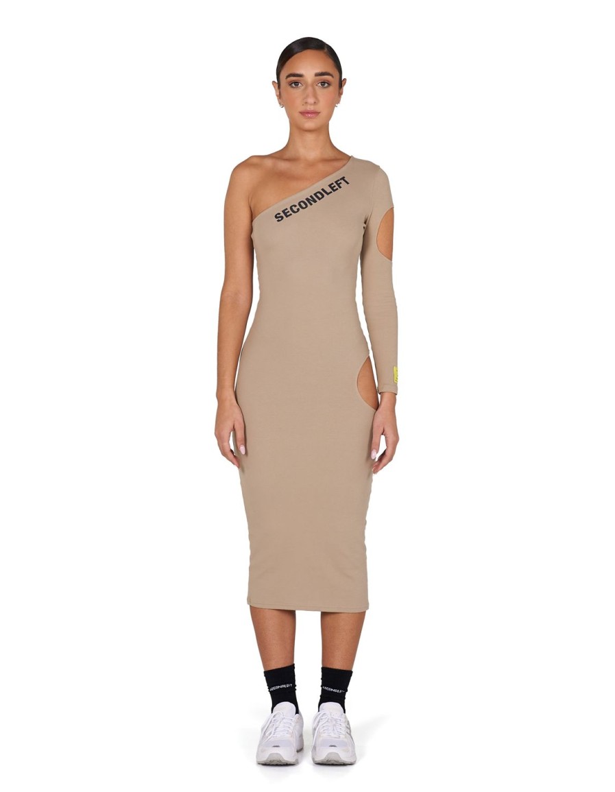 Women STAX Dresses | S1 One Sleeve Dress Beige