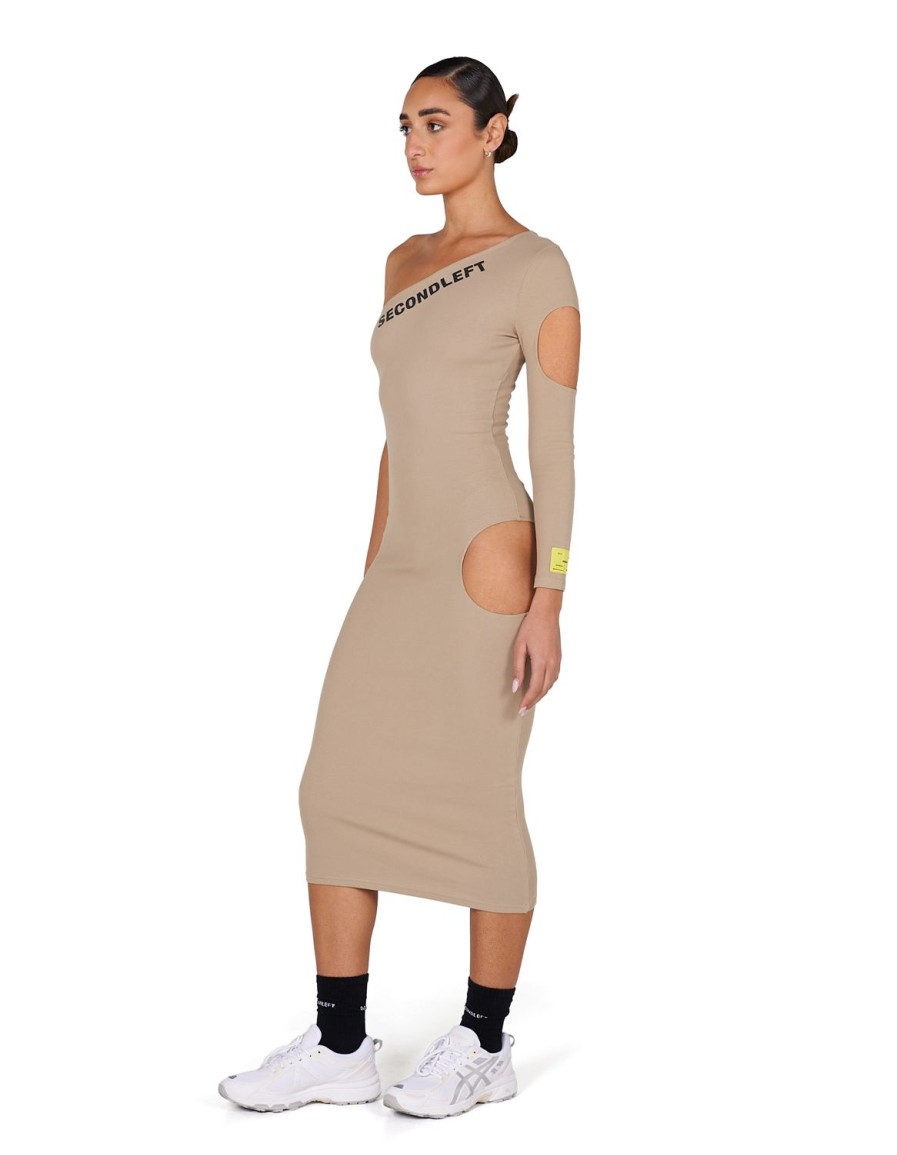 Women STAX Dresses | S1 One Sleeve Dress Beige