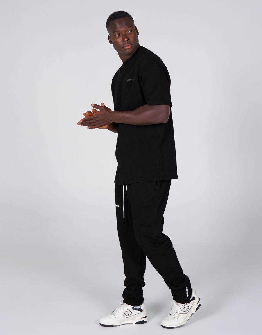 Men STAX T-Shirts & Vests | Standard Fit Tee Black/ Black Logo