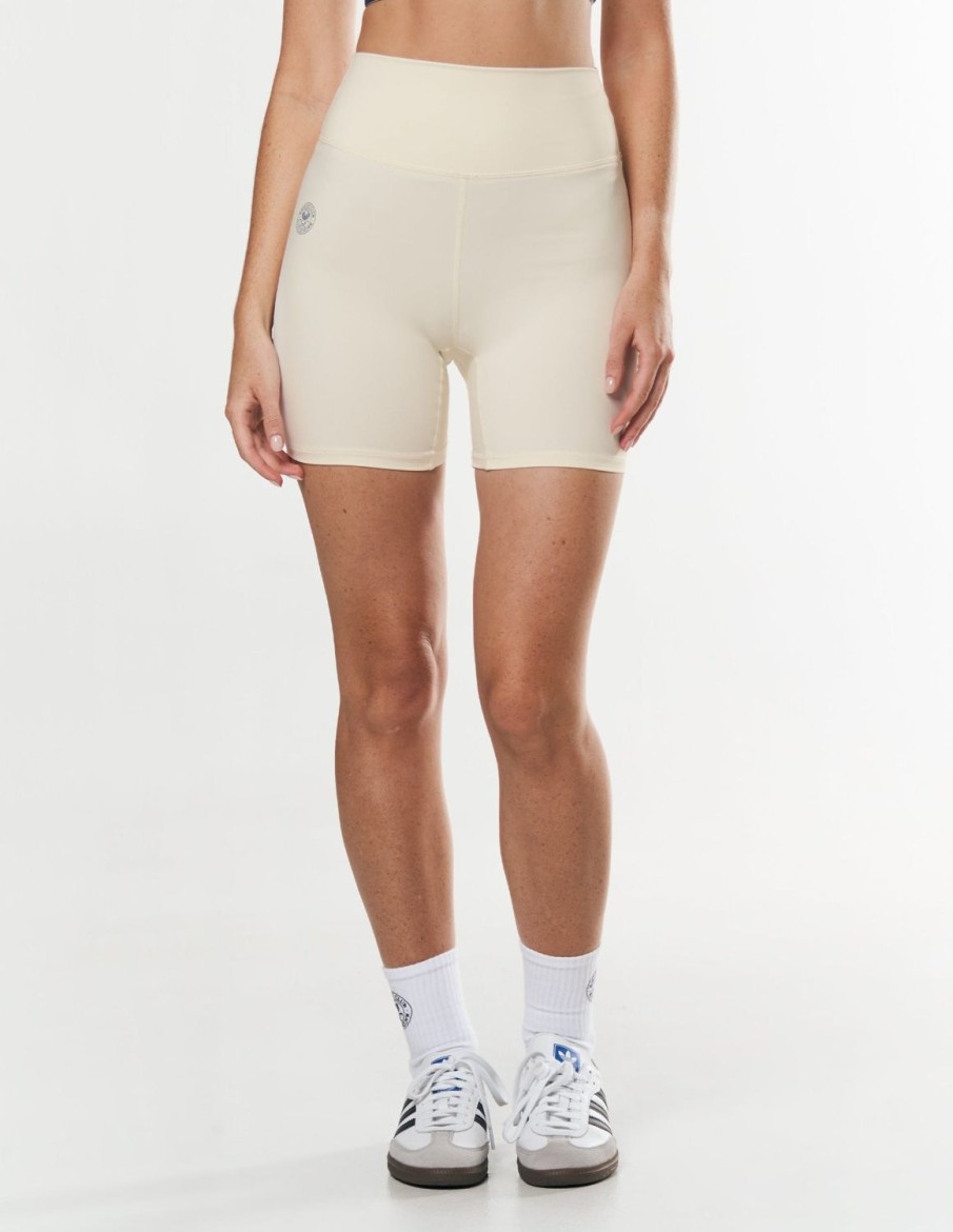 Women STAX Shorts | Racquet Club Midi Bike Shorts Cream