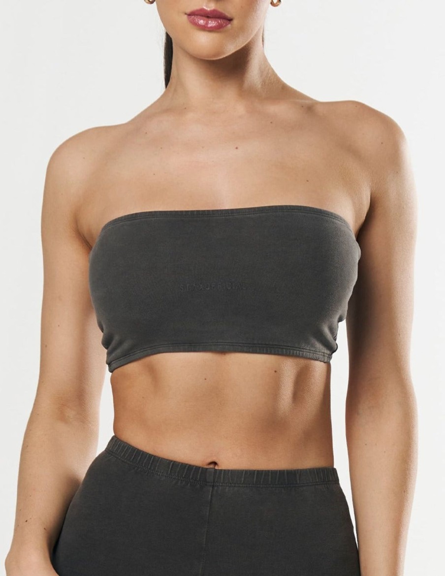 Women STAX Sports Bras & Crop Tops | Oos Bandeau Ash