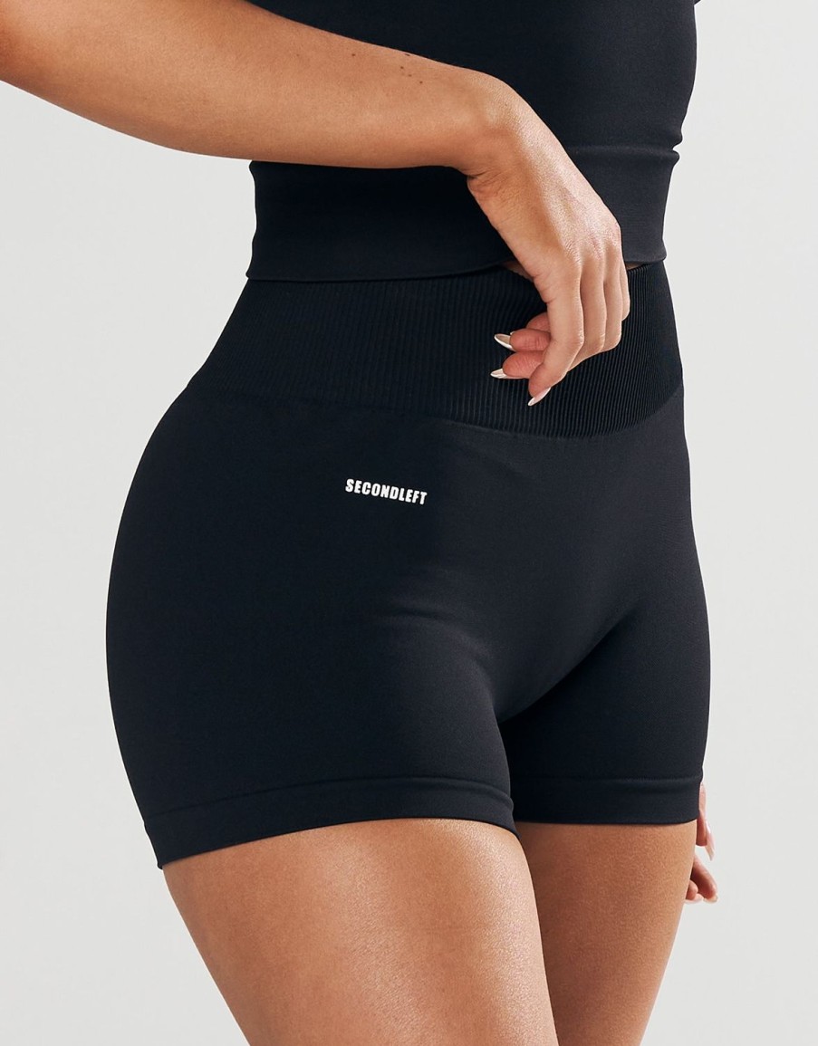 Women STAX Shorts | Seamless Mini Biker Shorts Black