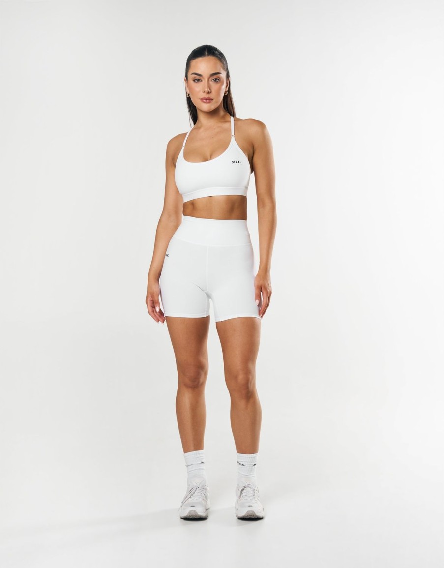 Women STAX Sports Bras & Crop Tops | Strappy Crop Nandex White