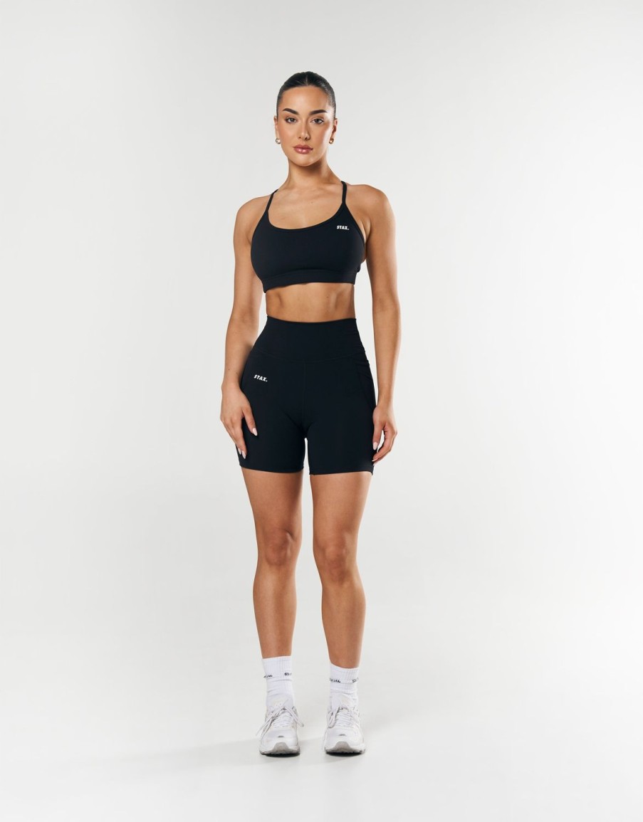 Women STAX Sports Bras & Crop Tops | Delta Crop Nandex Black