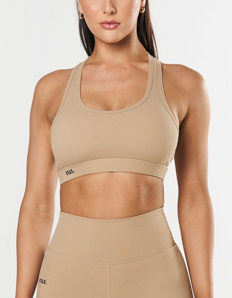 Women STAX Sports Bras & Crop Tops | Classic Crop Nandex Sand Beige